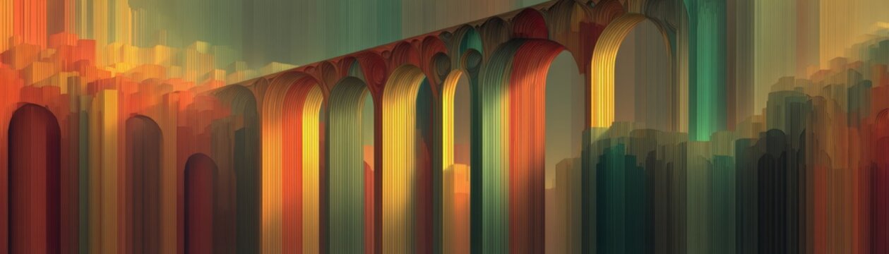 a bridge connecting silos symbolizing integrated thinking with abstract background, 8K, with blank space for text --chaos 20 --ar 7:2 --quality 2 --v 7 Job ID: 3f7d72b3-c3ab-4824-afae-f40f1f008d93