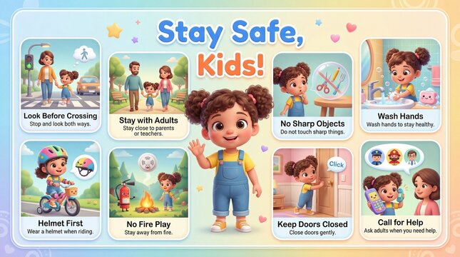 Stay Safe Kids Classroom Guidelines for Personal Safety and Awareness Tips for Young Children Illustrated