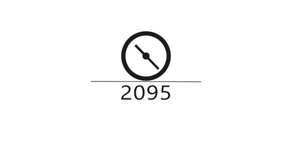 Obraz premium New year clock icon illustration. Countdown timer clock symbol. 2095 clock timer.