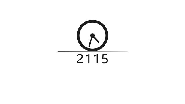 New year clock icon illustration. Countdown timer clock symbol. 2115 clock timer.
