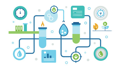 Water Treatment System and Sustainable Water Management Process Vector