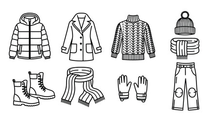 Winter clothing essentials Vector