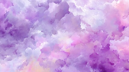 Fototapeta premium Soft and dreamy purple watercolor clouds creating a serene atmosphere background