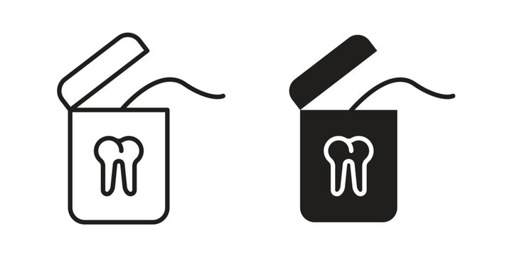 Dental floss icons suitable for infographics, websites and print media and interfaces. Line vector icon.