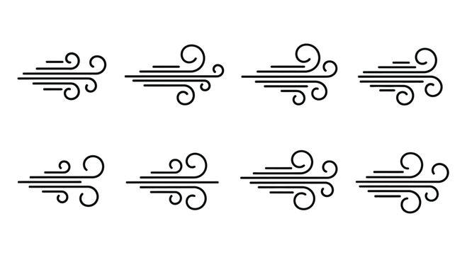 Set of eight wind direction icons Vector