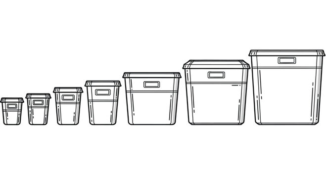 Set of stackable plastic containers Vector
