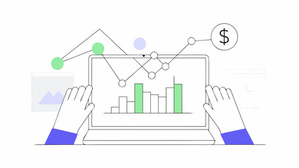 Obraz premium Minimal vector illustration showing hands resting in business context