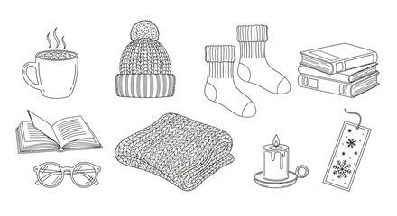 Cozy winter essentials Vector