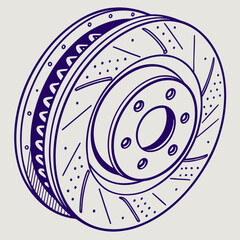 Car brake disc illustration