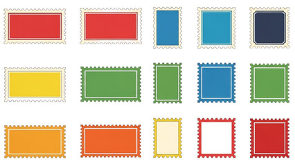Collection of assorted colorful rectangular frames and borders displayed together in a grid arrangement