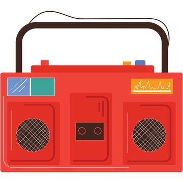 Boombox vector radio icon retro music speaker