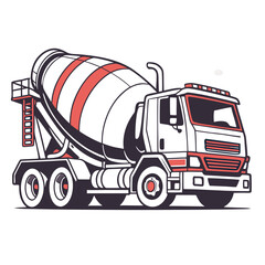 Illustrated cement mixer truck