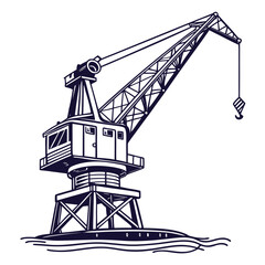 Industrial crane at port