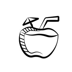 Summer Hand Drawing on element with white background