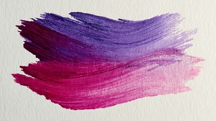 Abstract watercolor brush stroke pattern in purple and pink hues on paper