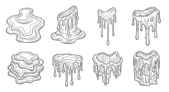 Abstract dripping shapes
