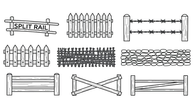 Various types of fencing and railing