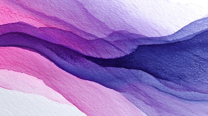 Vibrant abstract watercolor painting with pink and purple hues flowing freely together beautifully