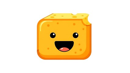 Fototapeta premium Cartoon Cheese Character with Happy Face.