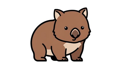 Naklejka premium Adorable Cartoon Koala Illustration on White.