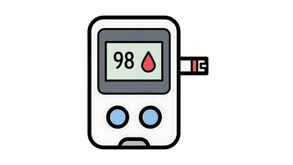 Digital Blood Glucose Meter Illustration.