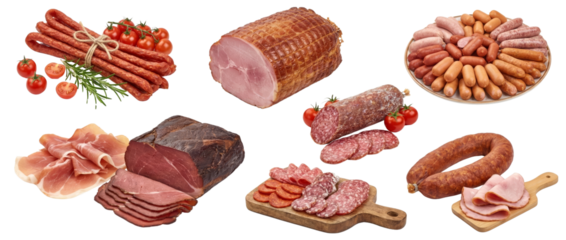 Assortment of Cured Meats and Sausages with Cherry Tomatoes and Herbs
