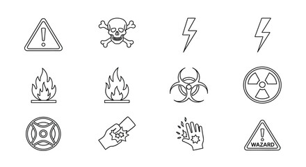 Various safety and warning symbols Vector