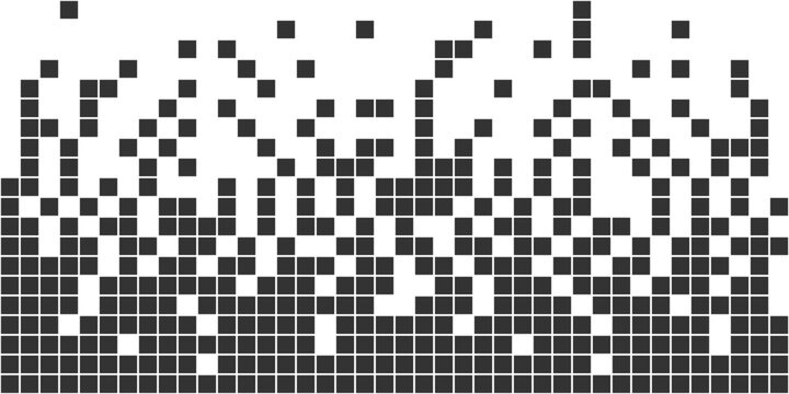 Abstract black square halftone pattern with vertical randomness