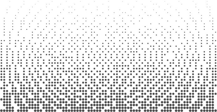 Grayscale dotted halftone with curved particle dispersion
