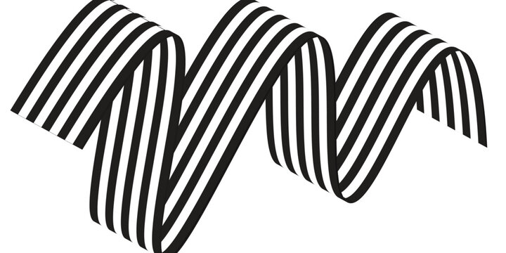 simple flowing wavy band made of multiple parallel black stripes. vector design
