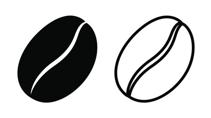 Two coffee beans one solid and one outlined a striking silhouette © MD
