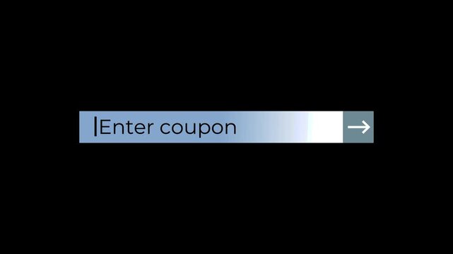 enter coupon ui animation for ecommerce checkout page interface.