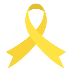 Yellow Awareness Ribbon Symbolizing Endometriosis Support and Hope