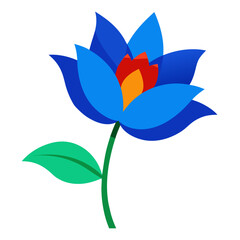 Obraz premium cardinal blue flower colorful on white background 