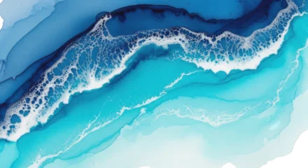 Crédence de cuisine Cristaux Stunning ocean wave abstract art with vibrant blue hues and white foam  © iamse7en
