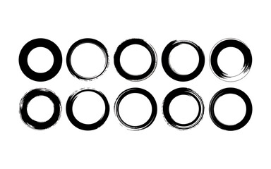 Set of Black and White Circles