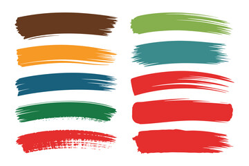 Obraz premium Colorful Paint Brush Strokes Set