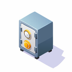 Obraz premium Safe, banking money security, cash isometric flat icon. 3d vector colorful illustration.