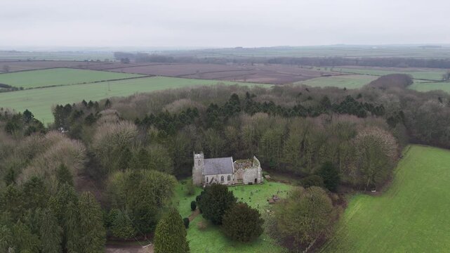 Lowthorpe church aerial view yorkshire 3