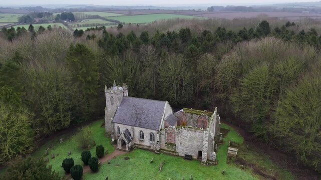 Drone footage Aerial Lowthorpe church East Yorkshire 2