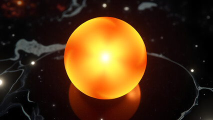 Soft Focus Radial Gradient Blending from Bright Yellow to Burnt Orange on White
Abstract Luminous Orb with Diffused Edges and Warm Color Temperature
High-Key Illumination Effect Simulating a Softly ,