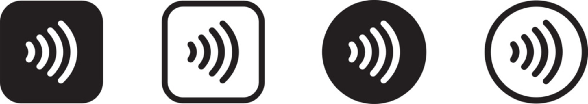 NFC card payment contactless icon. Mobile logo rfid symbol wireless smartphone nfc pay