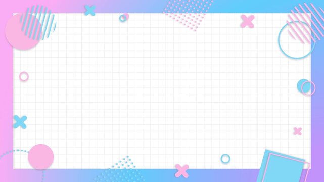 Cute and pop frame background with gradient geometric pattern