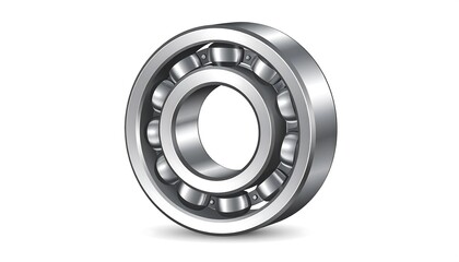 A close-up view of a metal ball bearing, showing spherical balls within a circular housing, for mechanical use