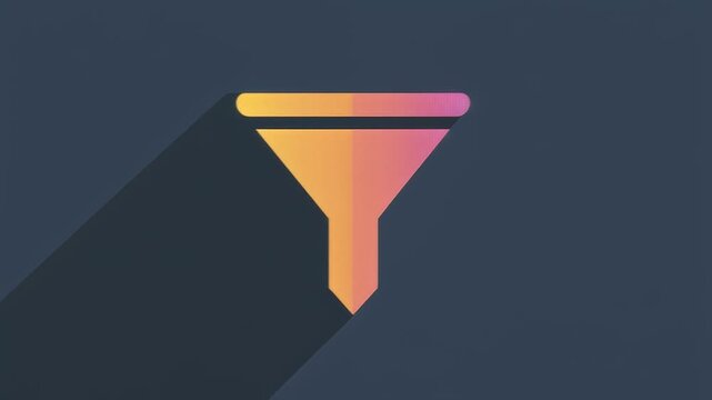 Icon representing a funnel with a gradient color scheme, symbolizing data filtering or process separation