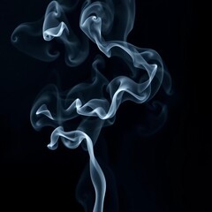 Wisps of ethereal white smoke drift against a dark backdrop, creating a mystical atmosphere,  mystical,  gradient