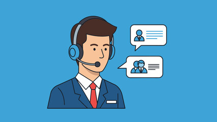 Customer Support Representative Wearing Headset.