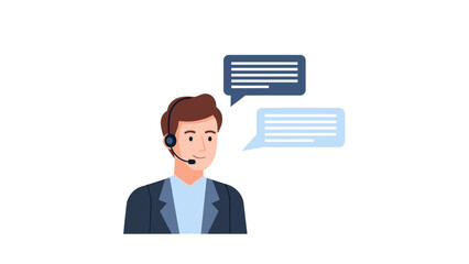 Customer Support Representative Wearing Headset.
