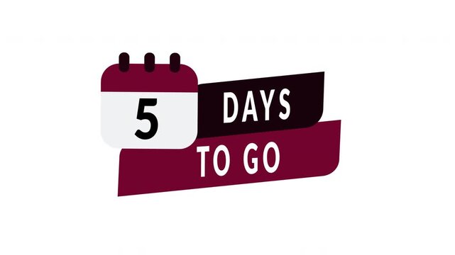 4k Animated 5 Days To Go sale countdown badge suitable for e-commerce promotions