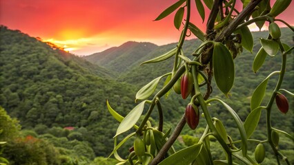 Vanilla vine plantation